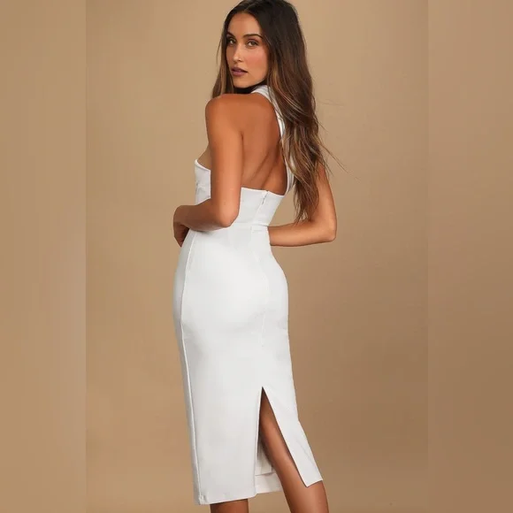 Lulus Hold Your Attention Ivory One-Shoulder Sleeveless Midi Dress - Picture 2 of 9